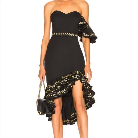 CAROLINE CONSTAS One Shoulder Ruffle Cam Dress XS - Picture 2 of 7